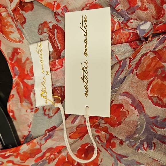 💕NATALIE MARTIN💕 Fiore Maxi Dress ~ Chiffon Watercolor Dove Medium M NWT - Picture 15 of 16